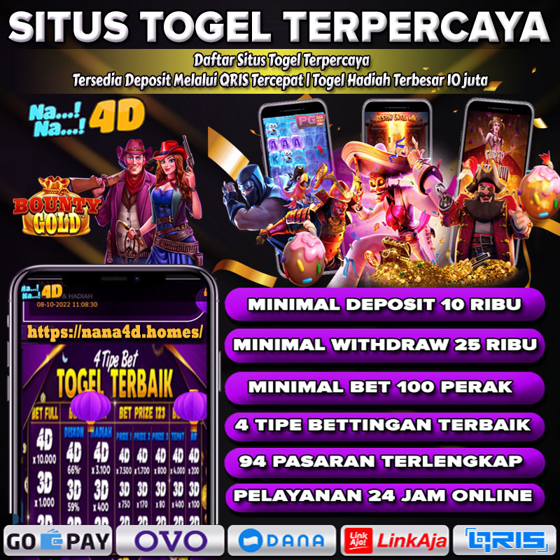 NANA4D Situs Togel Terpercaya Hadiah Terbesar 4D 10 Juta. Situs togel hadiah terbanyak 4D 10 pula NANA4D yang memiliki jenis Bet terlengkap